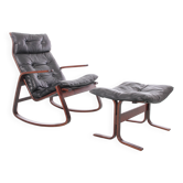 Rocking-chair scandinave Siesta de Ingmar Relling et son ottoman