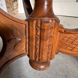 Table basse en bois et cannage