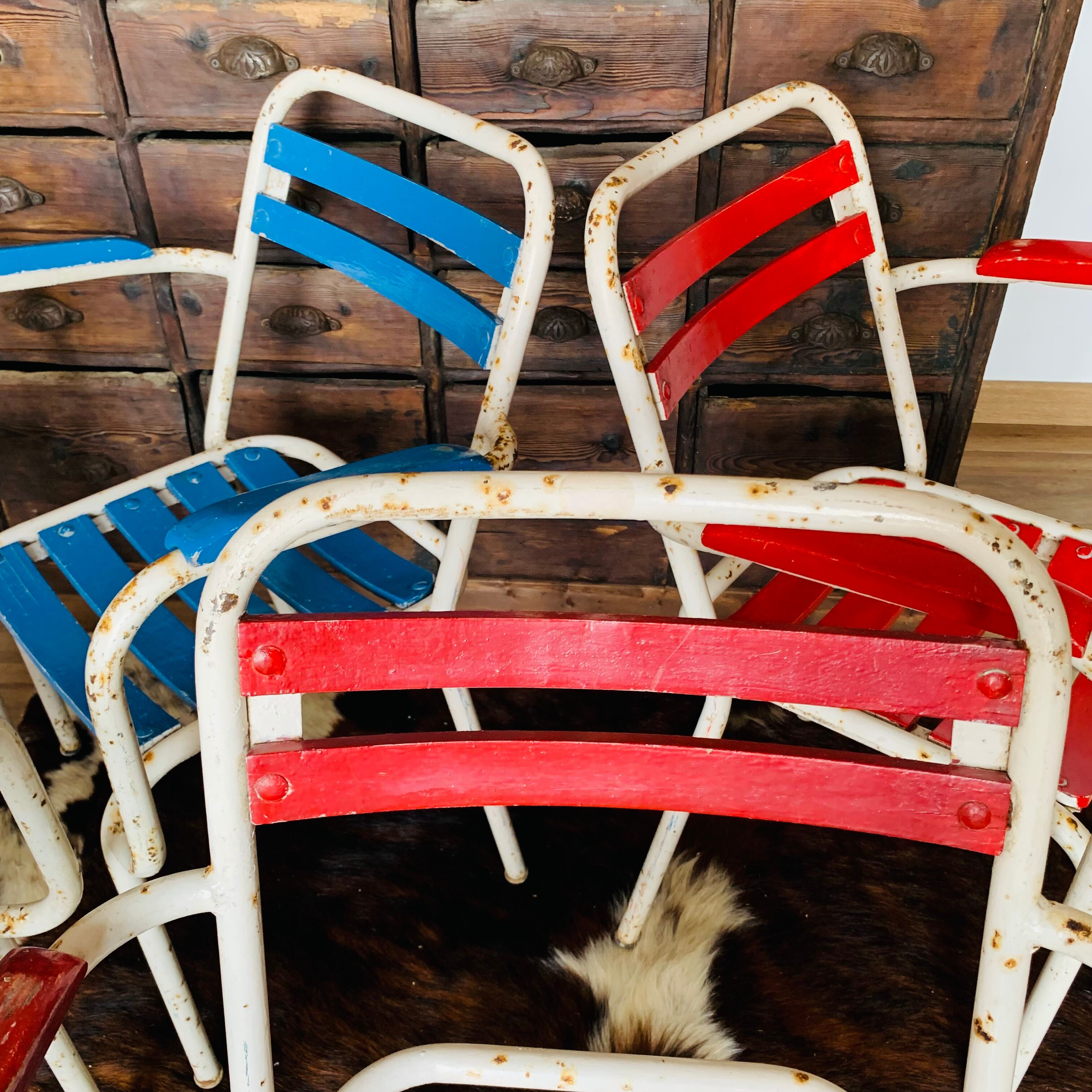 Set of 5 armchairs Tolix T2 50s