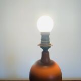 Orange turned wooden lamp base