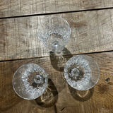 Set of 3 crystal glasses Louvre model