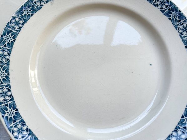6 Assiettes plates Terre de fer Longchamp modèle René Made in France