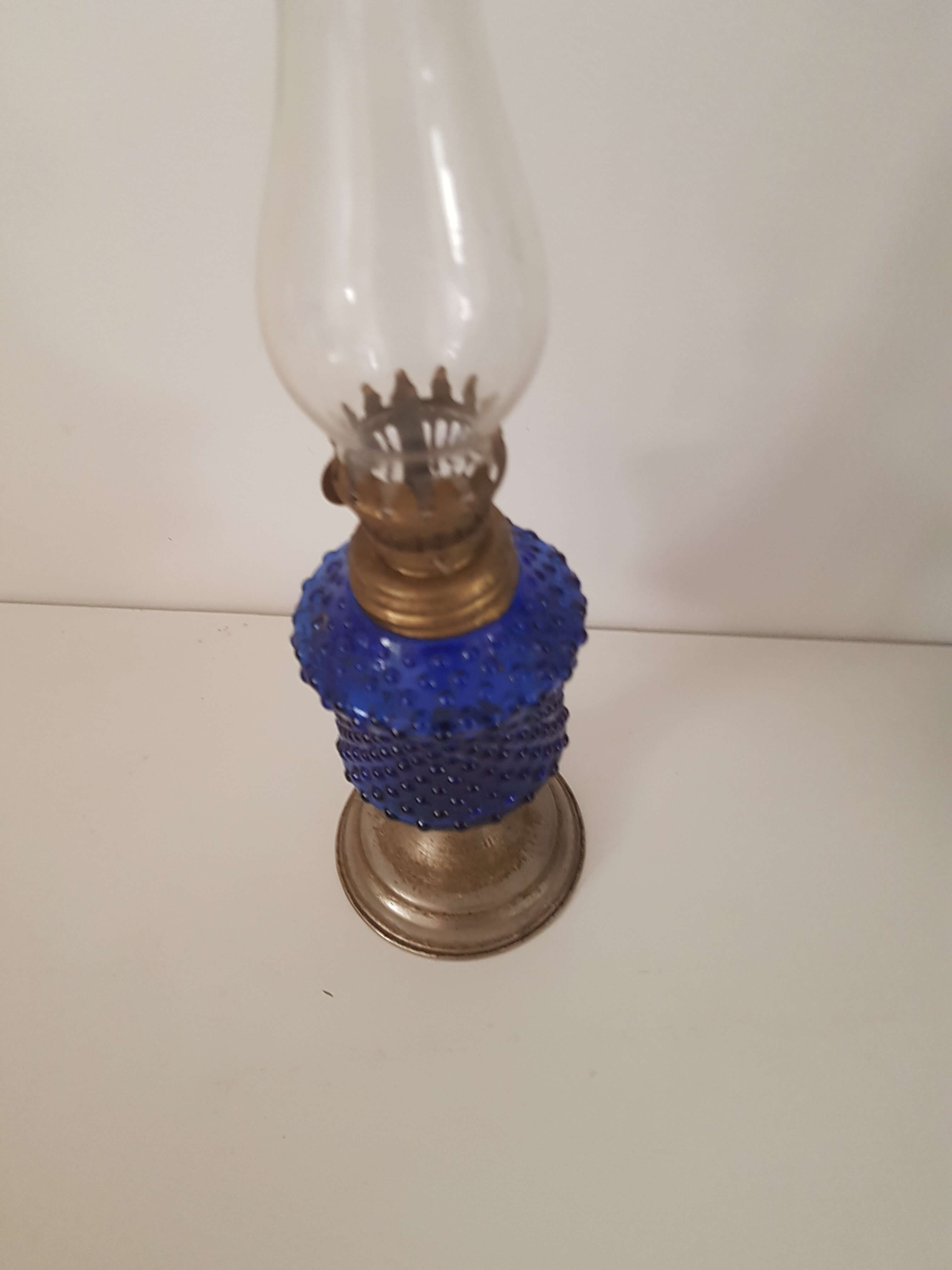 Old oil lamp blue glass