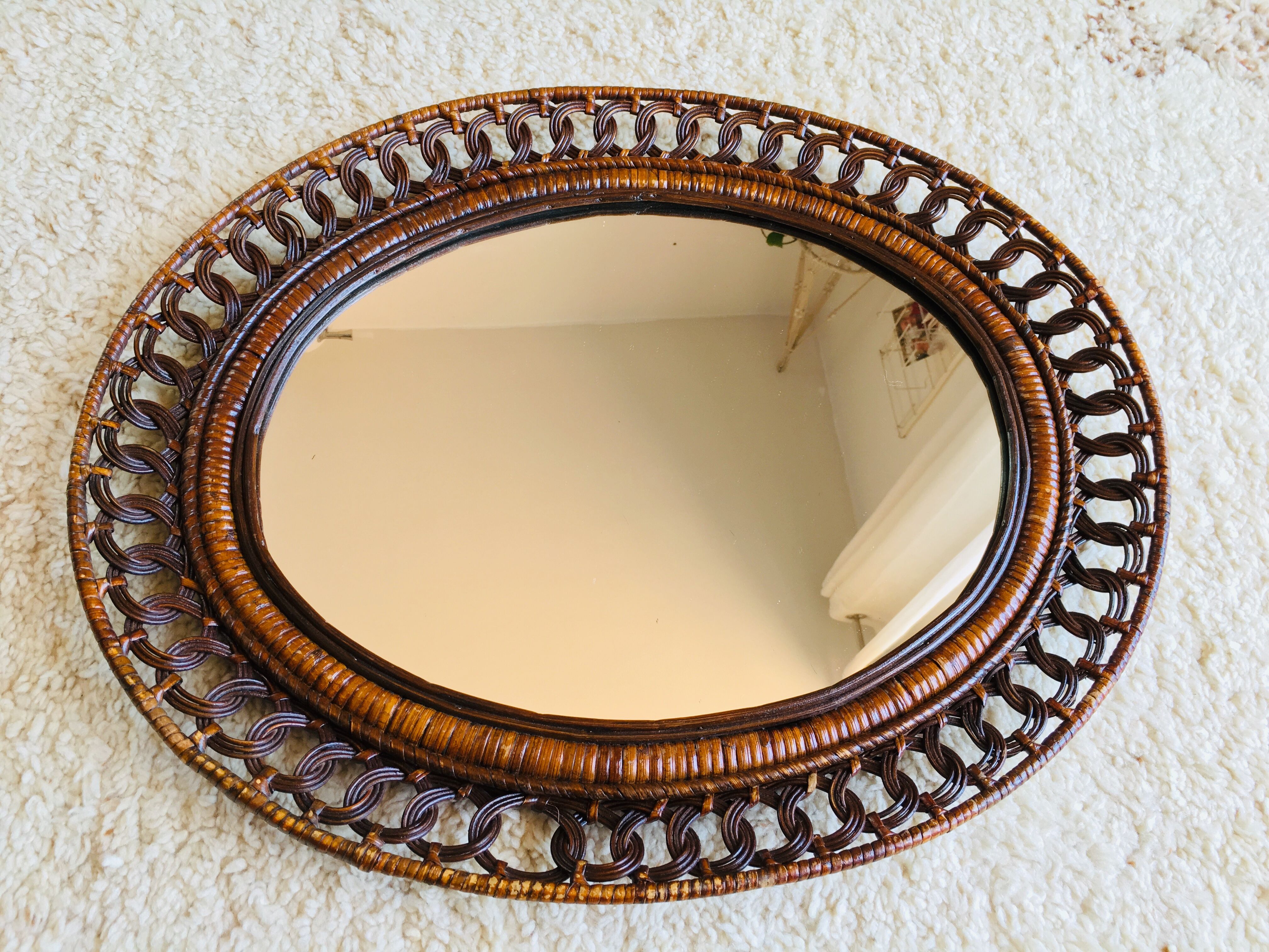 Rattan mirror 53x63cm