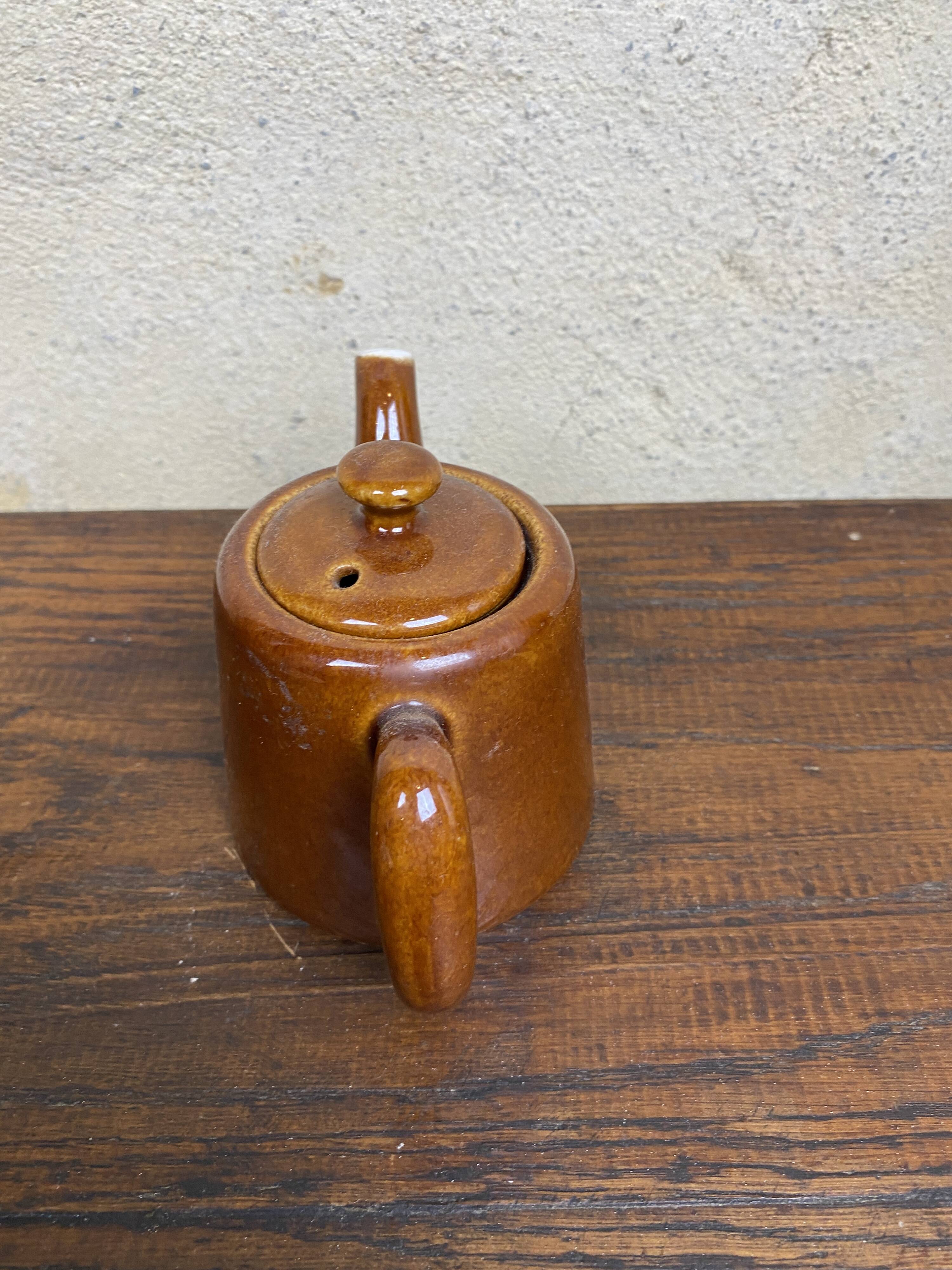 Small vintage brown teapot