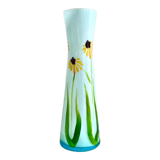 Vase opalin soliflore décor fleurs