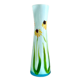 Vase opalin soliflore décor fleurs