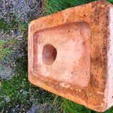 Paire de lion de jardin en terre cuite ancien