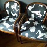 A pair of art deco workshop armchairs