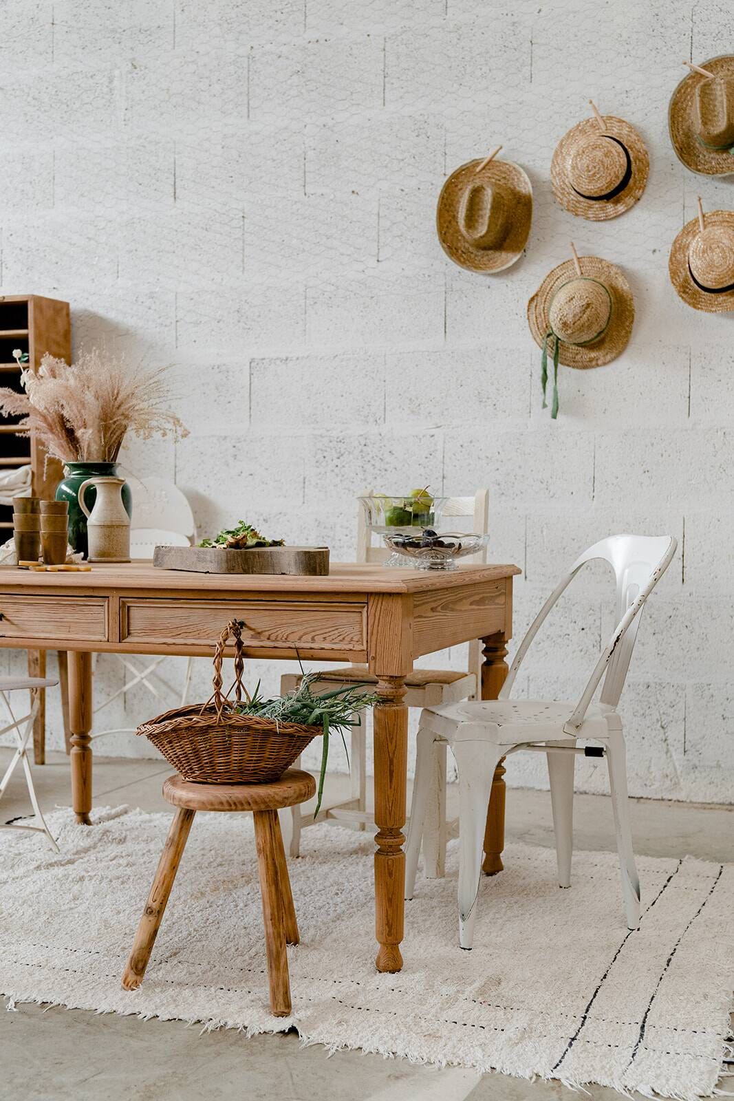 Table / bureau vintage brut