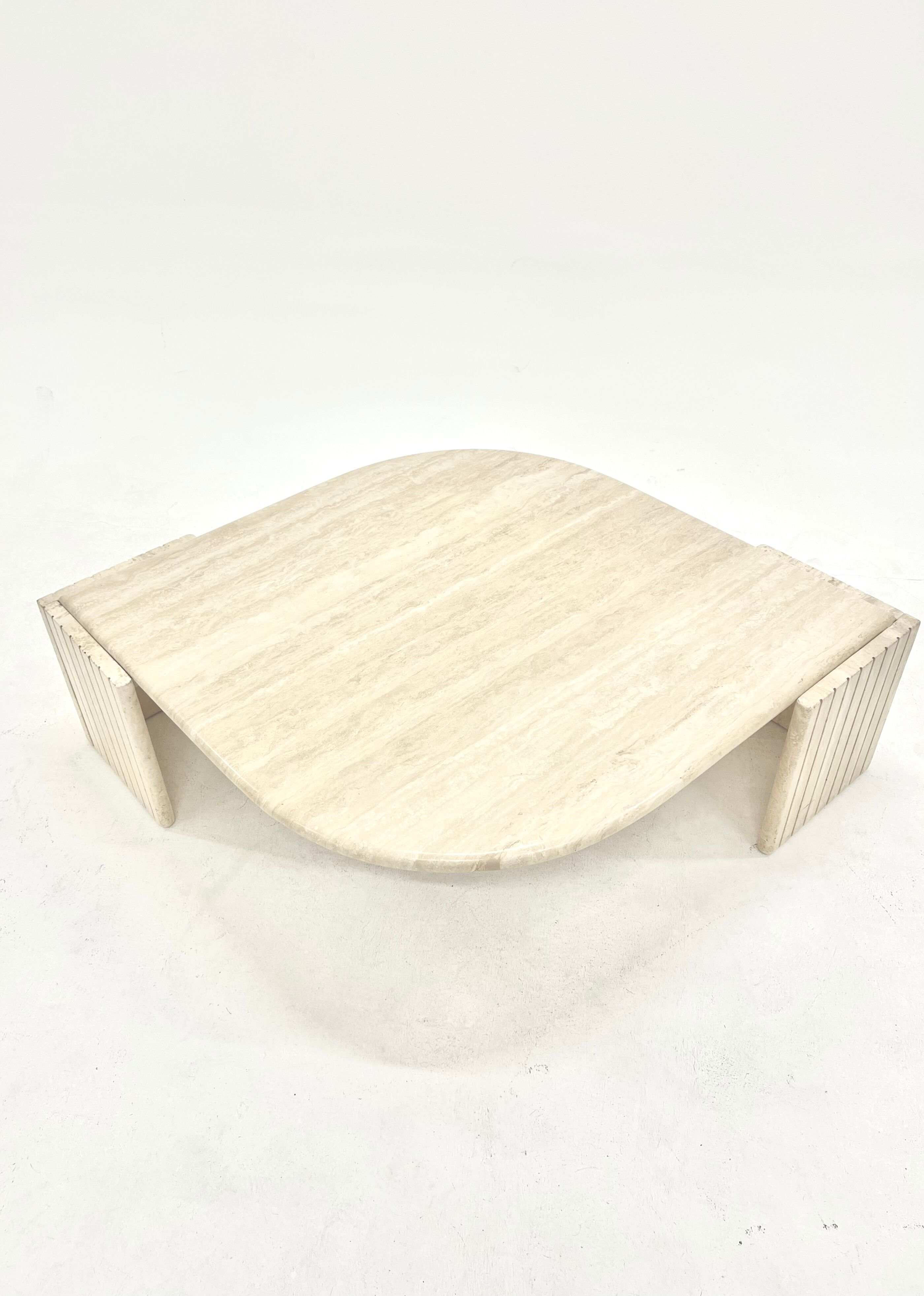 Travertine coffee table 1970s