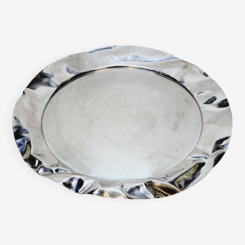 Crumpled stainless steel metal tray alessi foix design lluís clotet