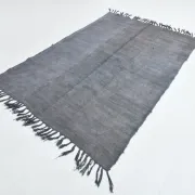 Vintage Gray Tones Kilim Rug, Handmade Mid Century Modern Carpet, 156x231Cm