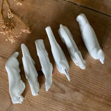 6 porte-couteaux anciens porcelaine animaux