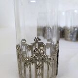Glass with art deco strapping