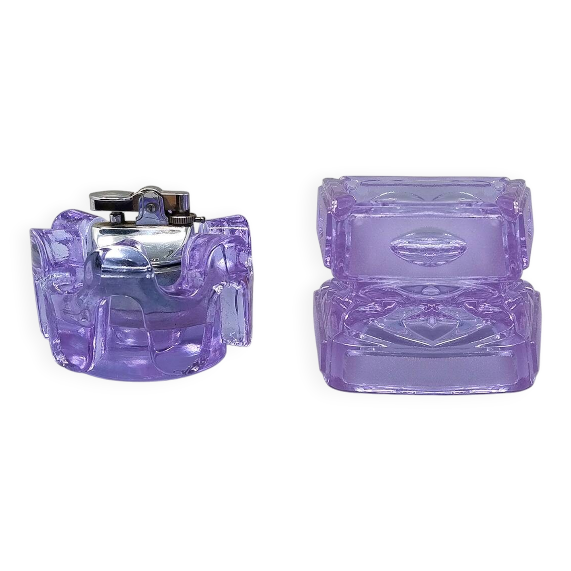 1970s Stunning Purple Smoking Set By Antonio Imperatore in Murano Glass. Ma