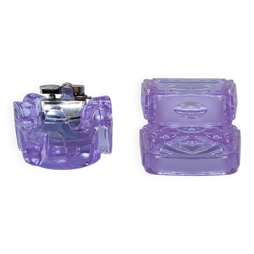 1970s Stunning Purple Smoking Set By Antonio Imperatore in Murano Glass. Ma