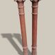 Paire de colonnes corinthiennes H83cm en bois sculpté XIXe.