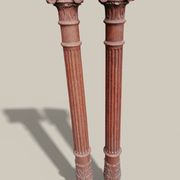 Pair of Corinthian columns H83cm in carved wood from the 19th century.