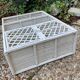 Vintage white rattan wall shelf