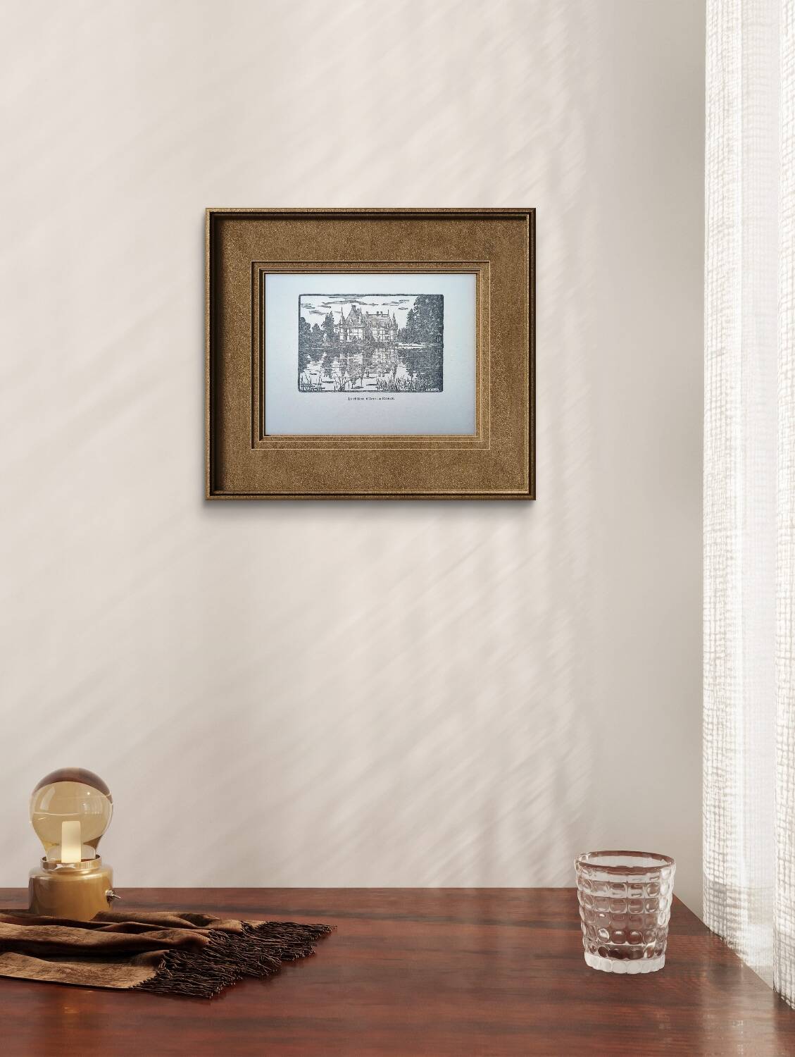 Printed in 1933, the castle of Azay-Le-Rideau, Indre-et-Loire.