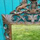 Carved wooden mirror, 19th century vintage.