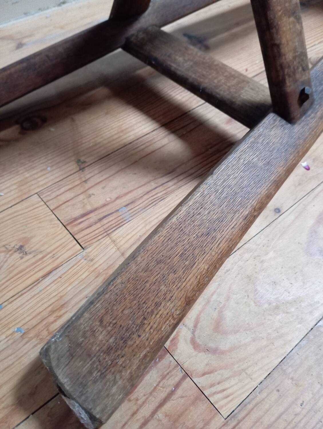 Vintage brutalist tripod high stool, 1950s