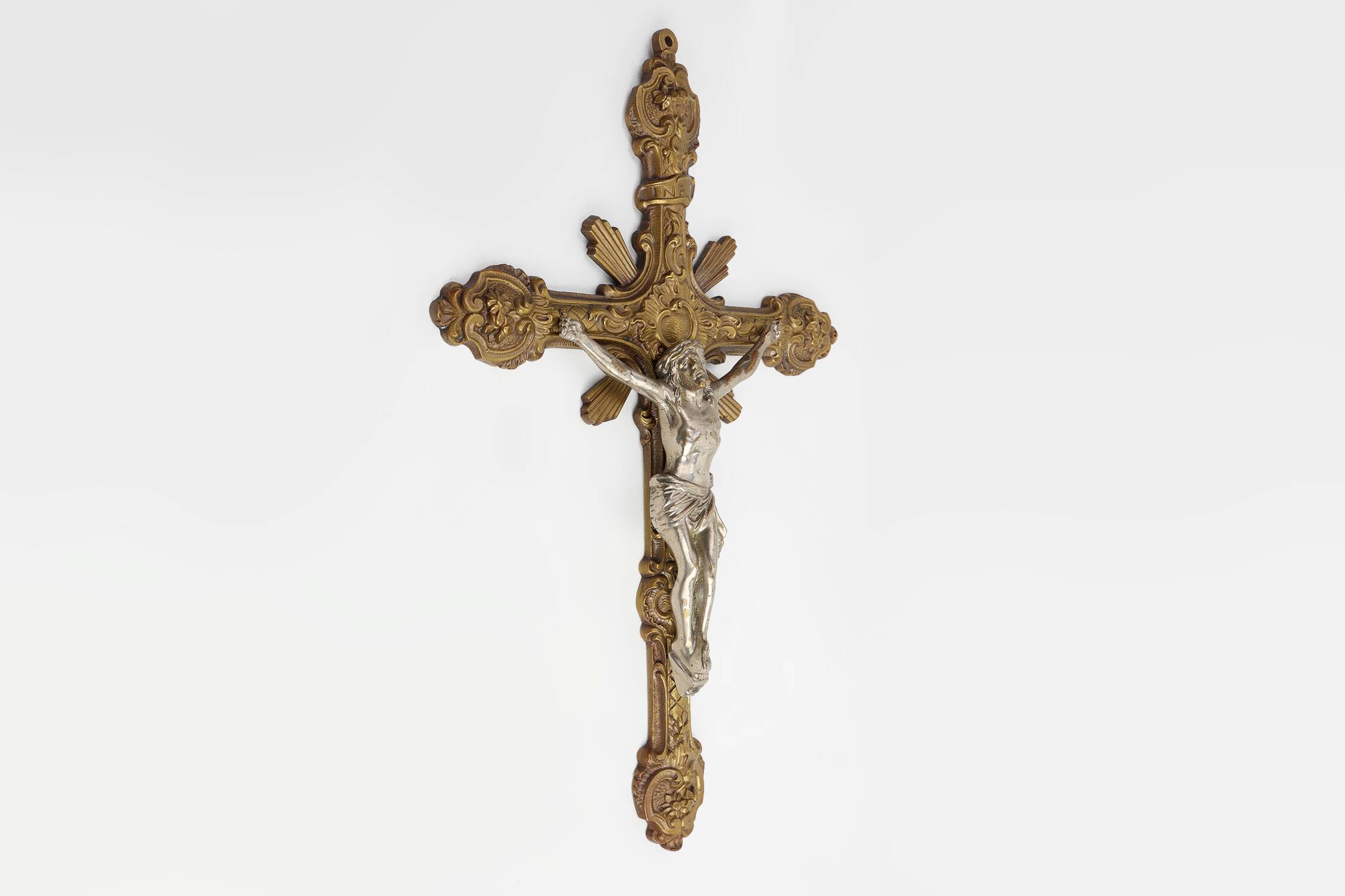 Copper Crucifix, Devotional Craftsmanship, Belgium ca. 1900