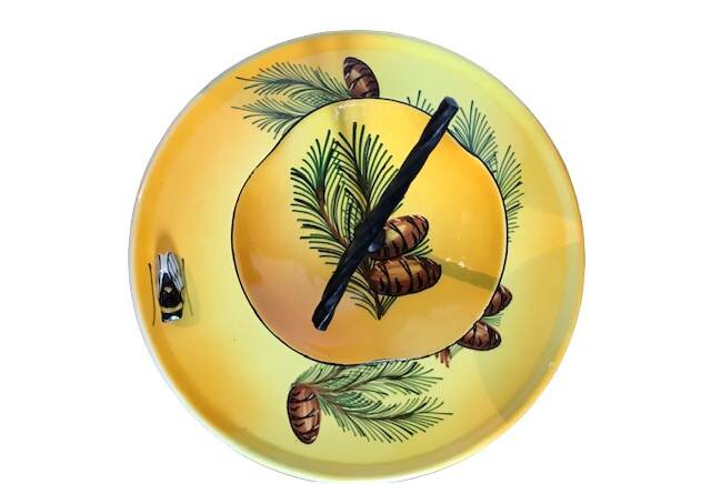 Vintage Vallauris earthenware cicada presentation dish circa 1950