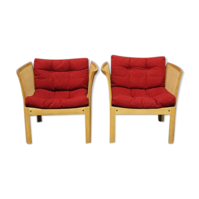 Paire de fauteuils en chêne conçus par Illum Wikkelso et fabriqués à la Silkeborg Furniture Factory 1960