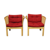 Pair of oak armchairs designed by  Illum Wikkelso and manufactured at Silkeborg Furniture Factory 1960