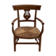 Light wood armchair seated in vintage straw dimension: height -78cm- width -54cm-