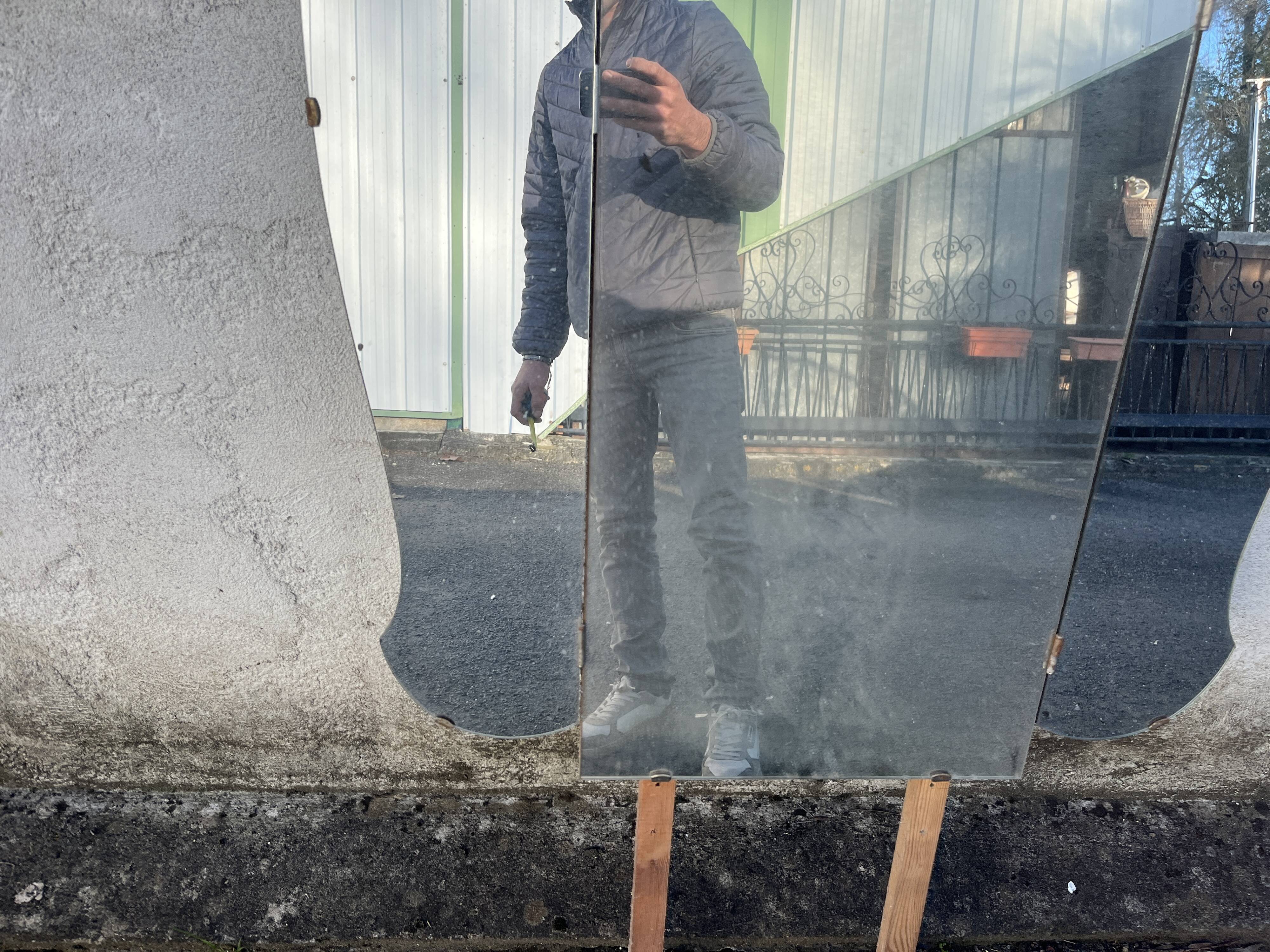 Vintage triptych dressing table mirror - Art Deco style