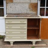 Asymmetrical Art Deco Chest of Drawers – Marble & Cream Green