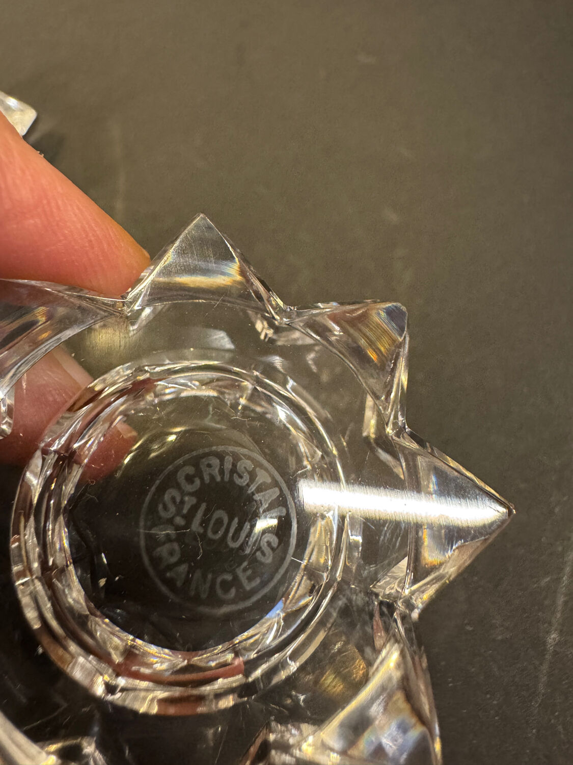 Pair of Saint-Louis cut crystal salt cellars