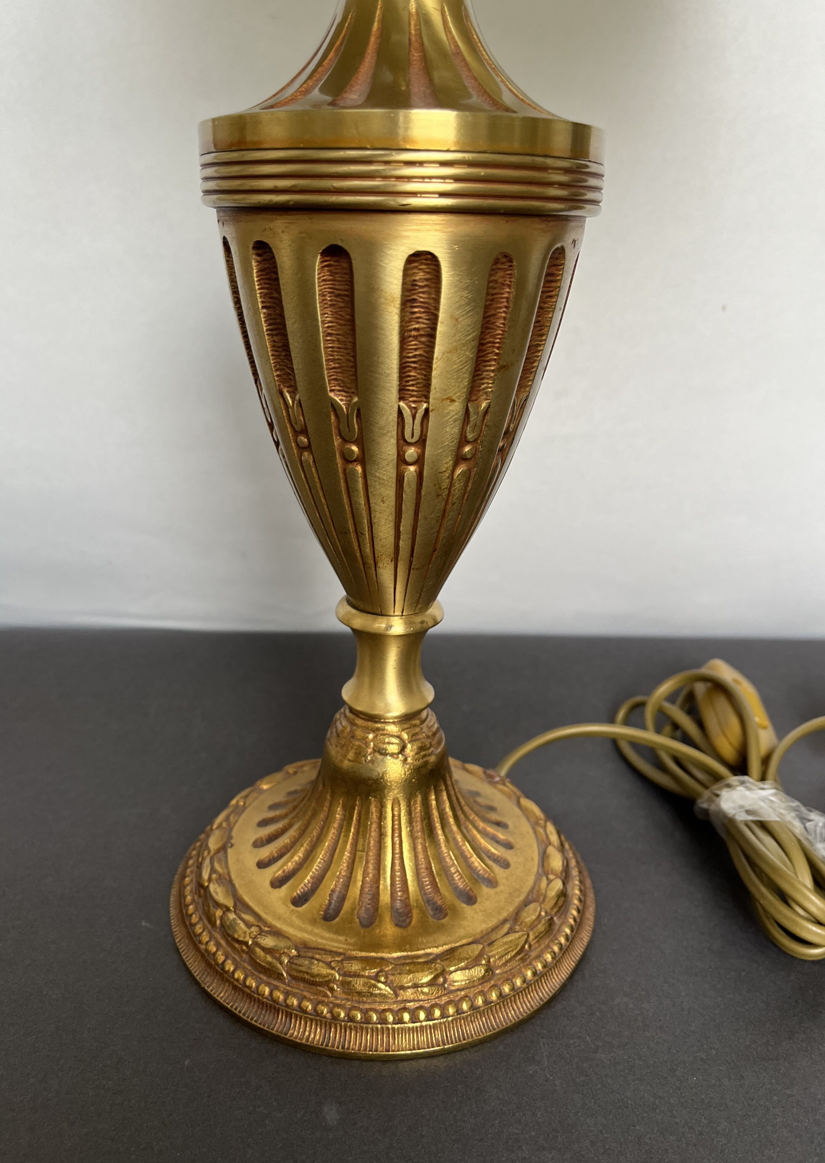 Antique lamp with gilded bronze foot