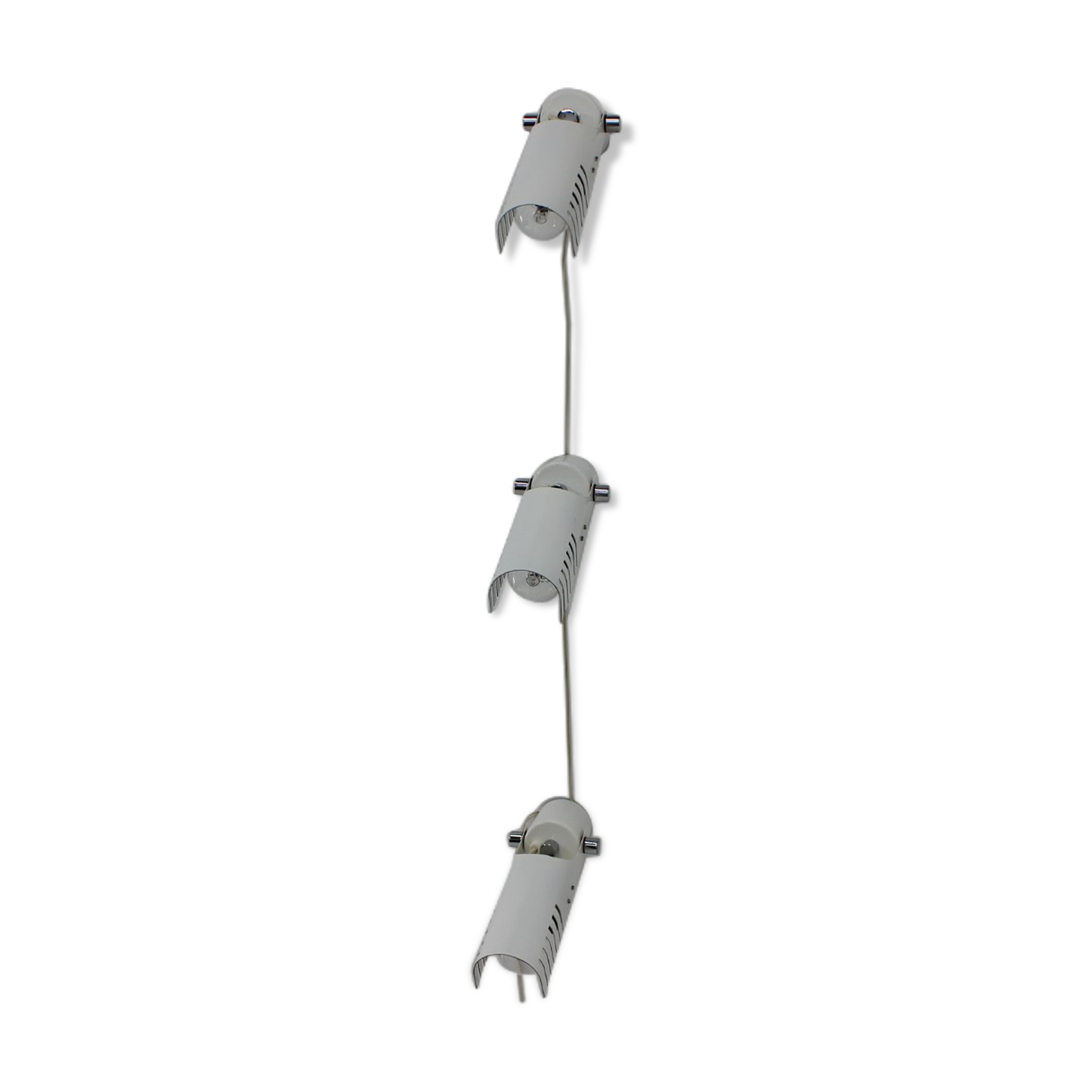 Set of three white adjustable design wall lamp, 1980's.