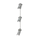 Set of three white adjustable design wall lamp, 1980's.