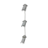 Set of three white adjustable design wall lamp, 1980's.