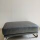Large Roche Bobois leather pouf in gray color