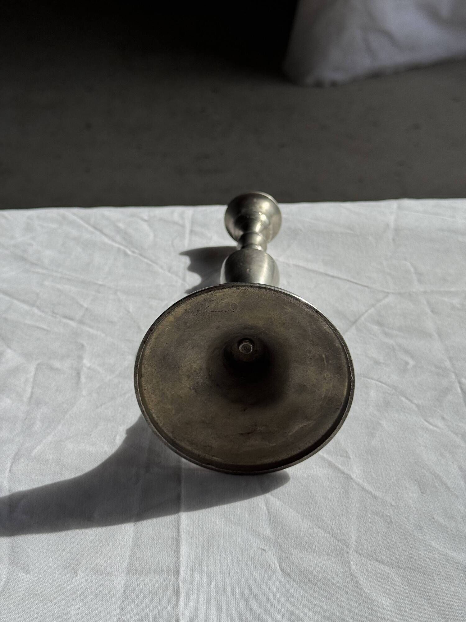 Antique silver-plated candlestick with a baluster shaft H21 D9.5