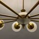 Opaline glass sputnik chandelier with 10 lights, 1960s