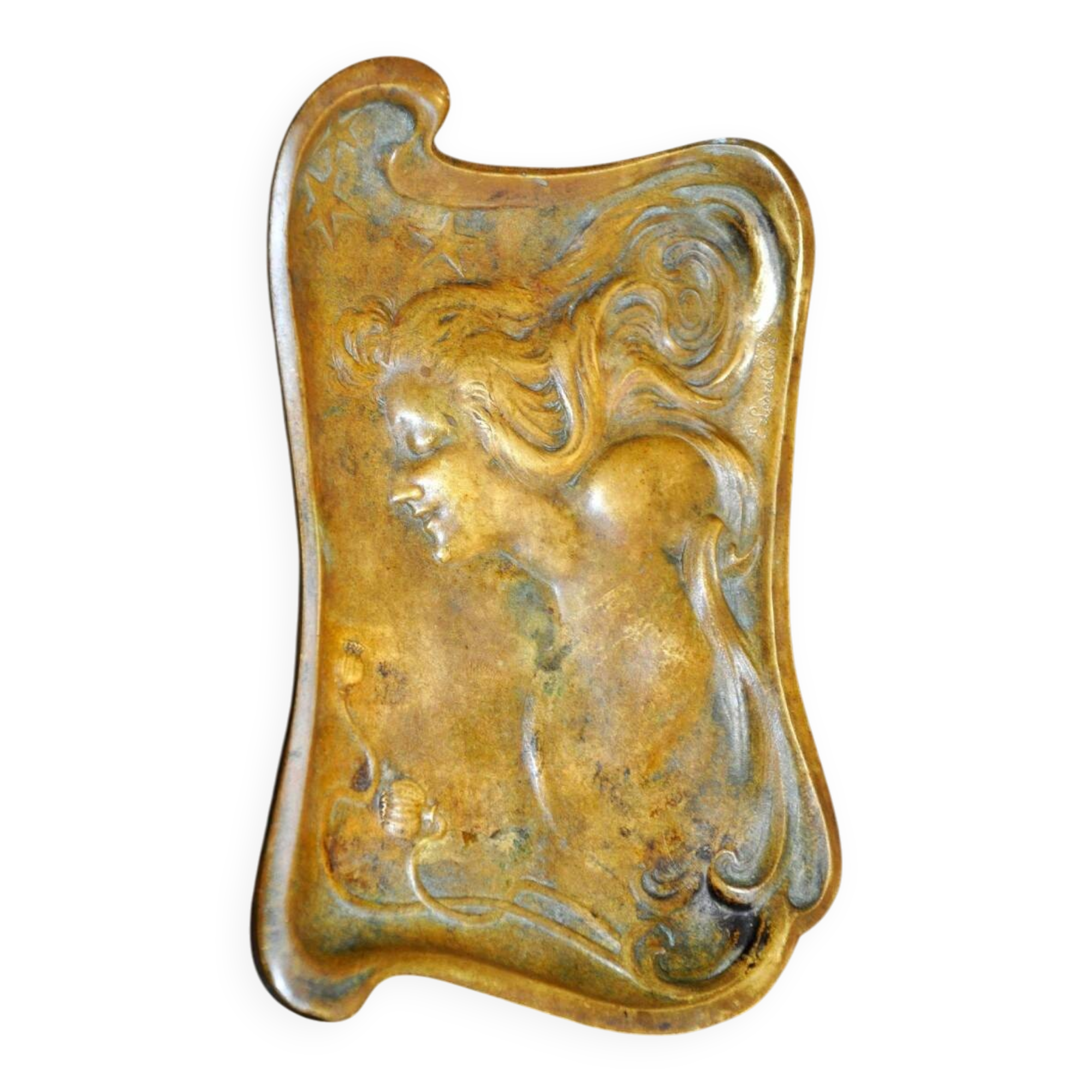 Art Nouveau bronze pocket emptier
