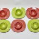 6 vintage plastic egg cups 1960s Schumm Plastic Style new in box