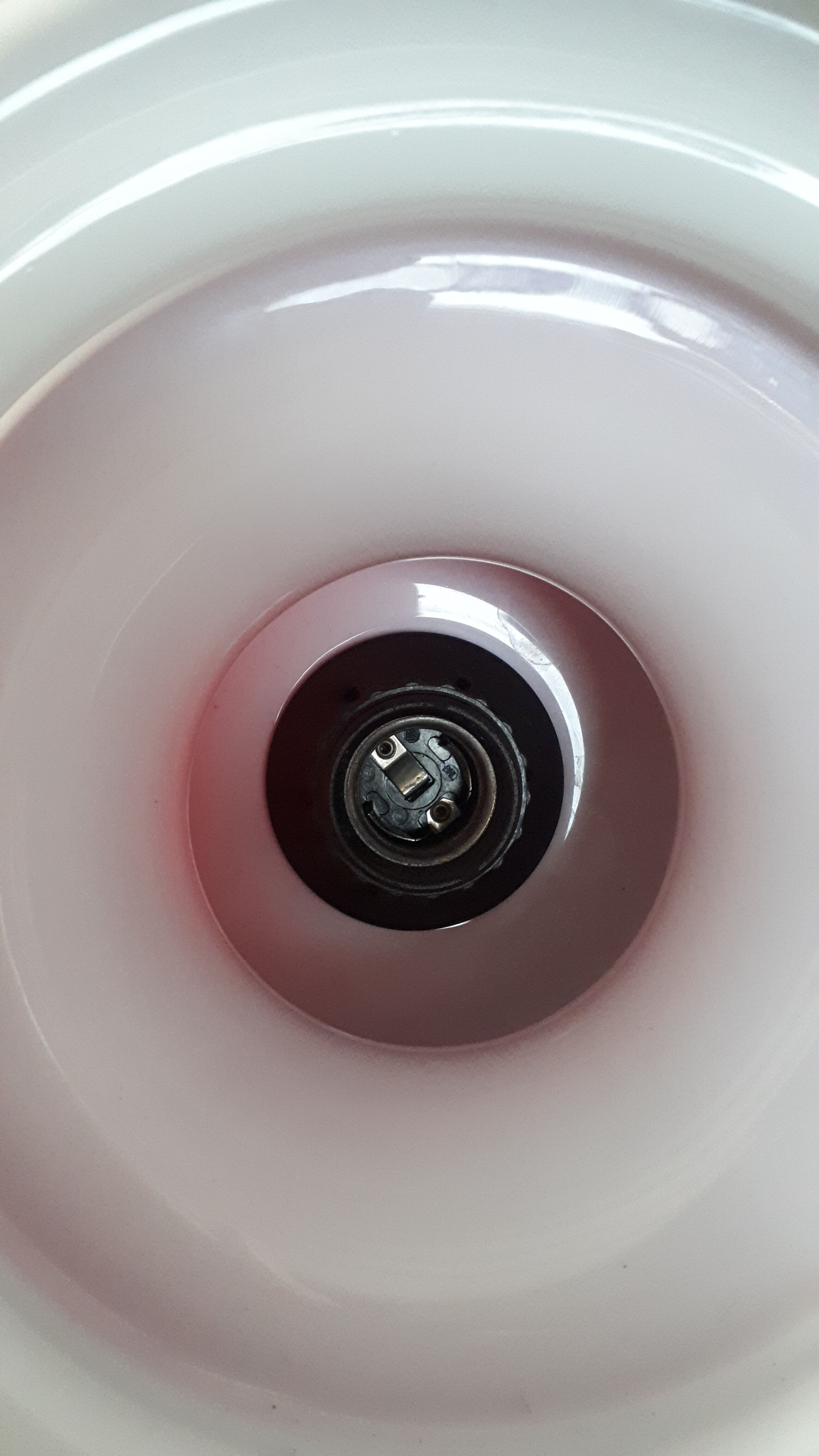 lampshade day lamp suspension glass white opaline vintage red 1970