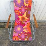 Chaise de camping pliante vintage années 70