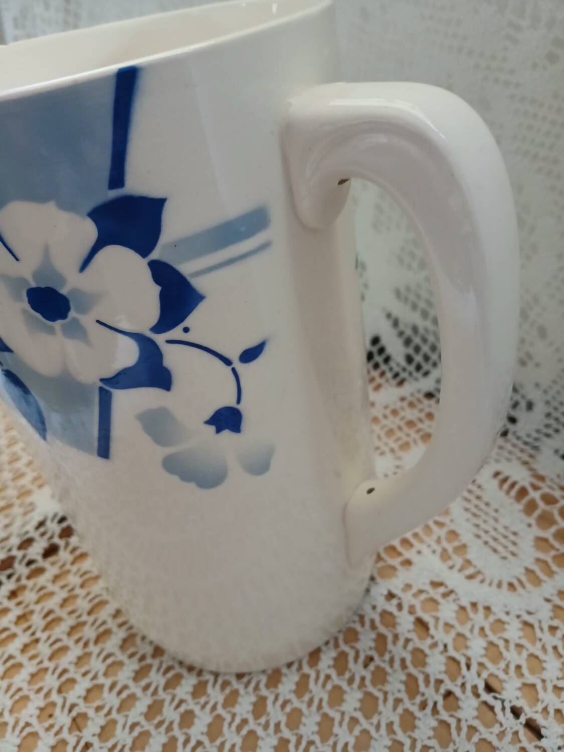 Large antique Saint Amand pitcher