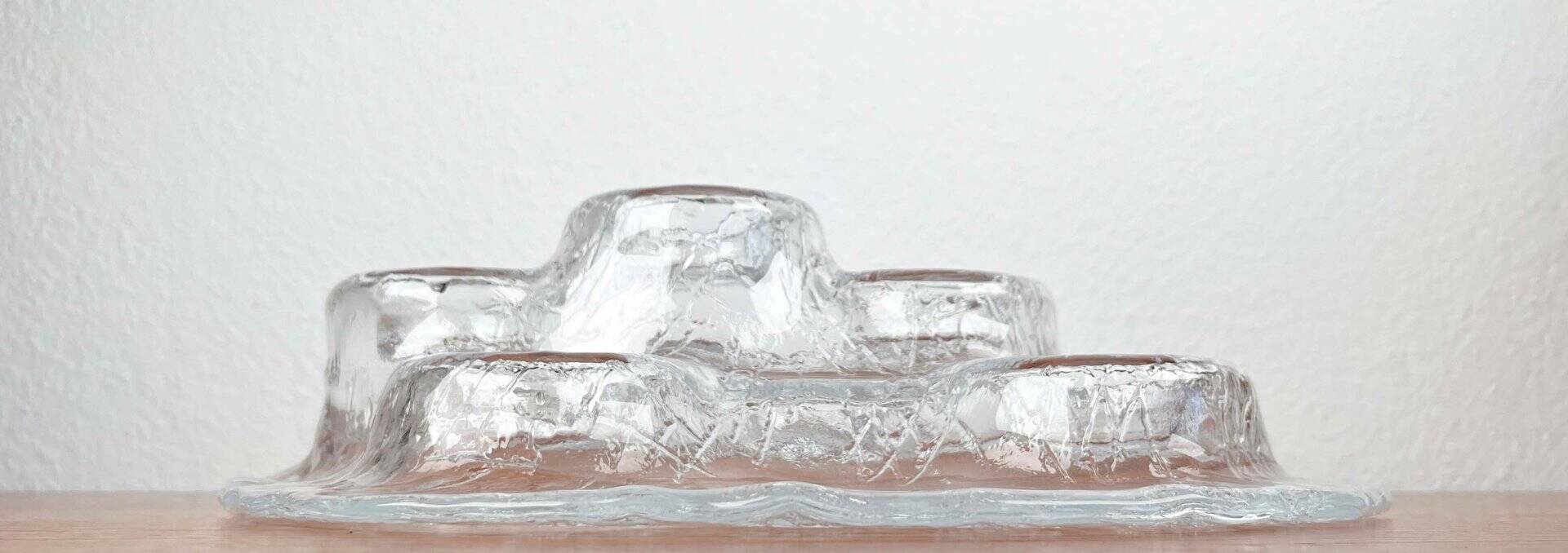 Bougeoir en verre d'art vintage par Pertti Kallionen pour Muurla, années 1970