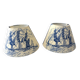Lot de 2 abat-jour, toile jouy deco Marine