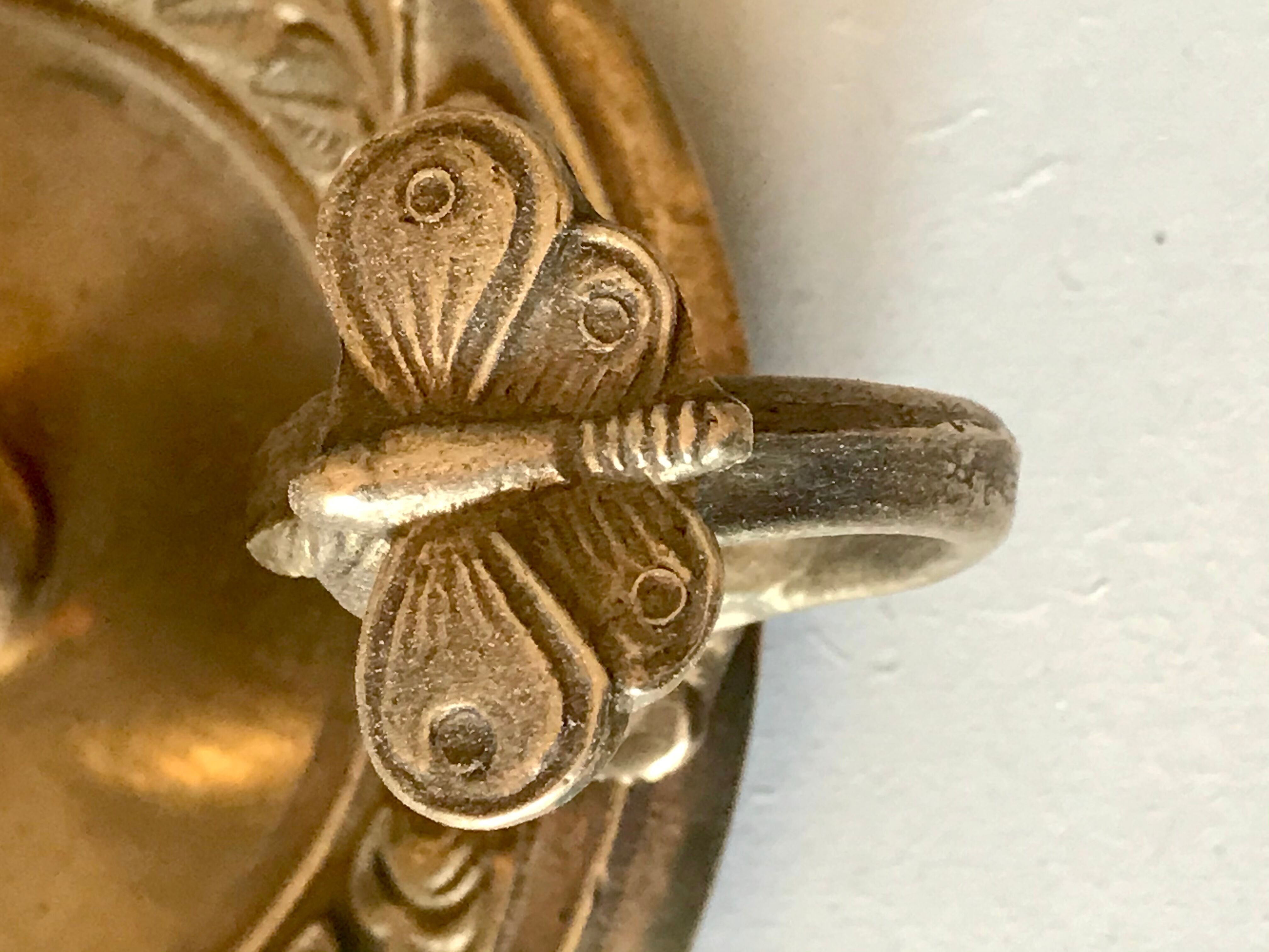 Art nouveau golden bronze candlestick